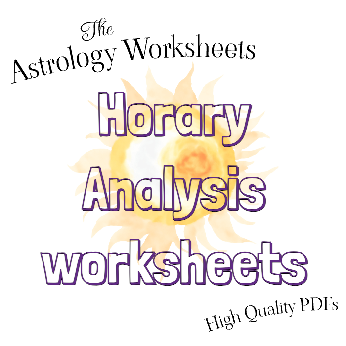 Horary Analysis Worksheets